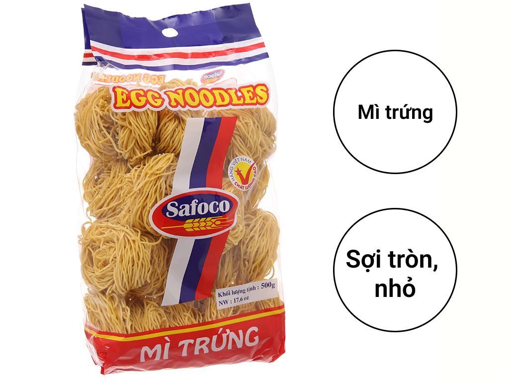  MÌ TRỨNG SỢI NHỎ SAFACO 500GRX20 GÓI 