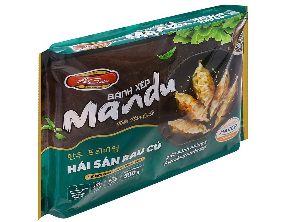  BÁNH MANDU HẢI SẢN RAU CỦ LC FOODS 350G TH20*20 GÓI 