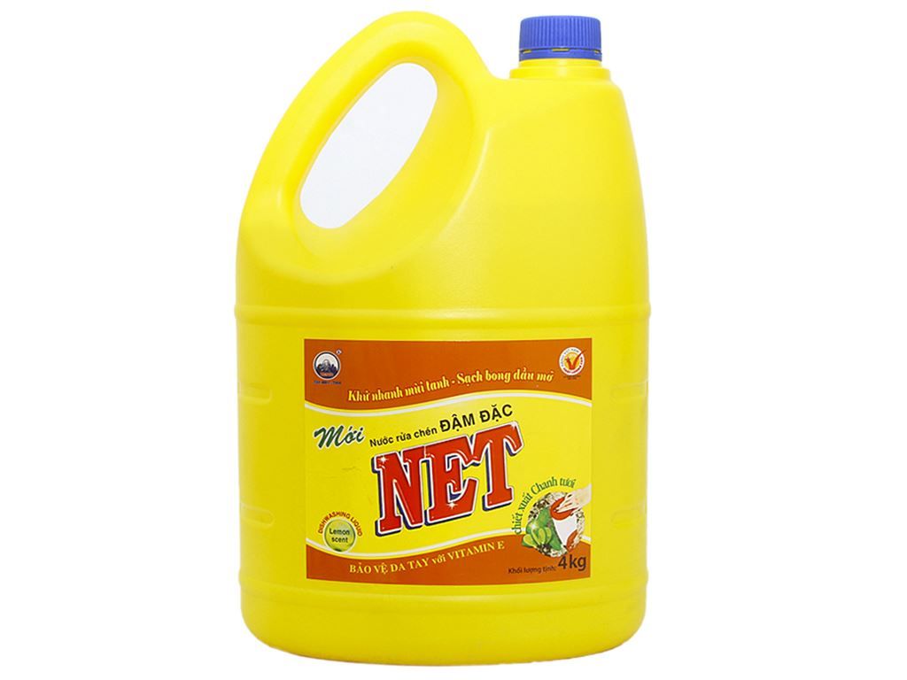  NƯỚC RỬA CHÉN ĐẬM ĐẶC NET HƯƠNG CHANH 1,5 KG X 8 CAN 