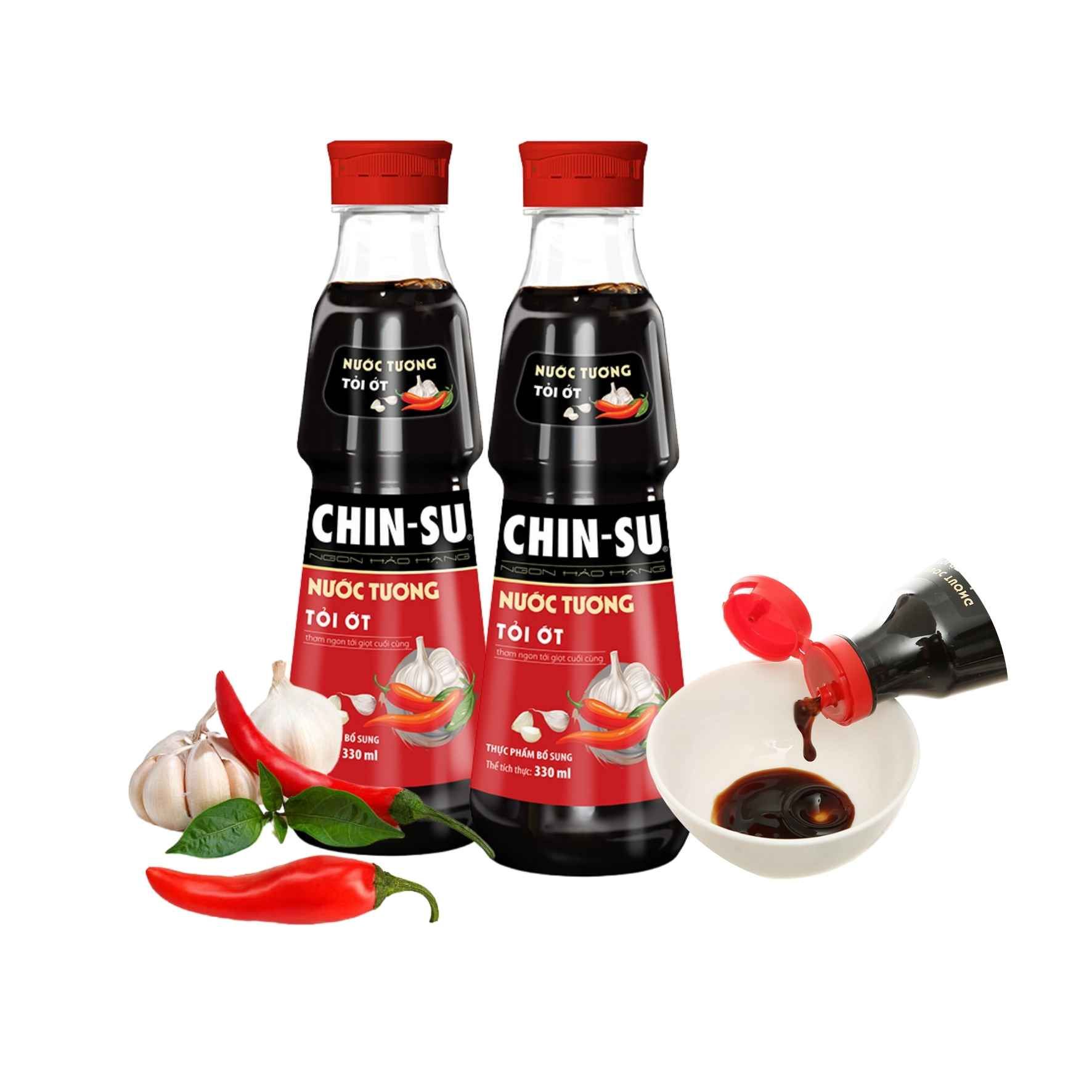  NƯỚC TƯƠNG CHINSU TỎI ỚT 330ML*24 CHAI 