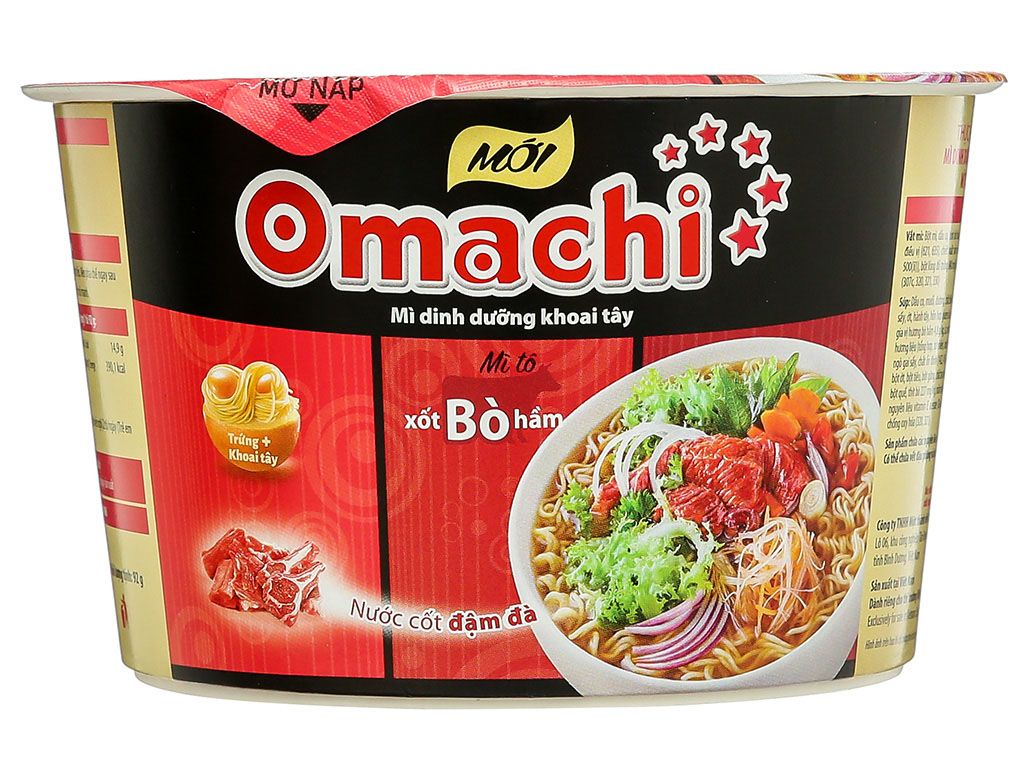  MÌ DINH DƯỠNG KHOAI TÂY OMACHI XỐT BÒ HẦM 18 TÔ X 92GR 