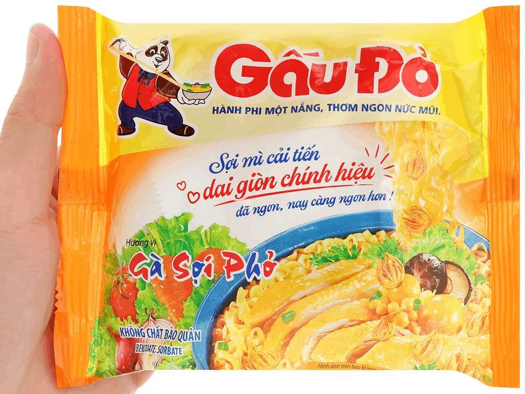  MÌ GẤU ĐỎ 65G HV GÀ SỢI PHỞ 30 GÓI/TH 