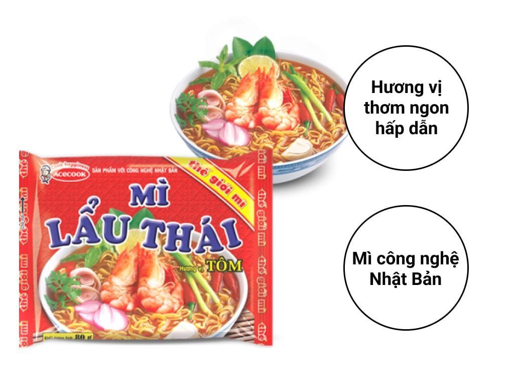  THÙNG MÌ LẨU THÁI TÔM 80G X 30 GÓI/TH 