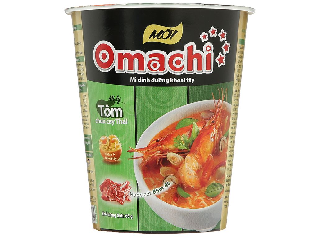  MÌ DINH DƯỠNG KHOAI TÂY OMACHI TÔM CHUA CAY THÁI MN 24 HỘP X 66GR 