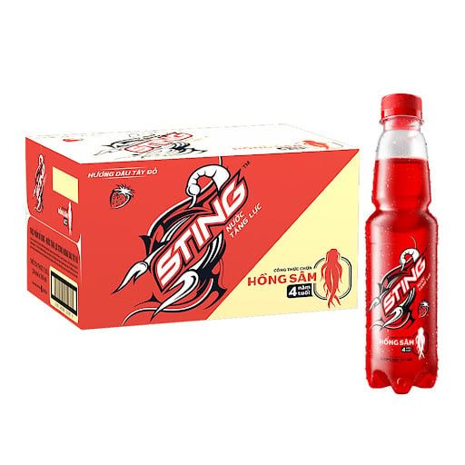  THÙNG NƯỚC STING ĐỎ DÂU 330ML X 24 CHAI 