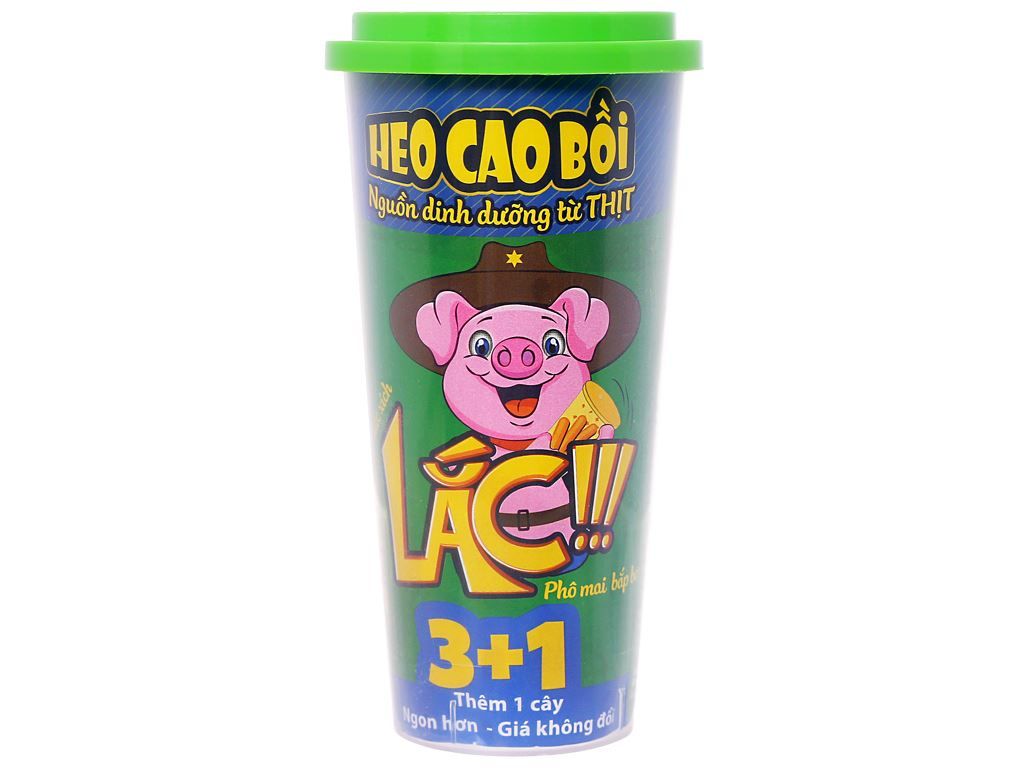  XÚC XÍCH TIỆT TRÙNG HEO CAO BỒI LẮC PHÔ MAI BẮP BƠ 48LY X (4CÂY X 13GR + 1GÓI LẮC 4GR) 