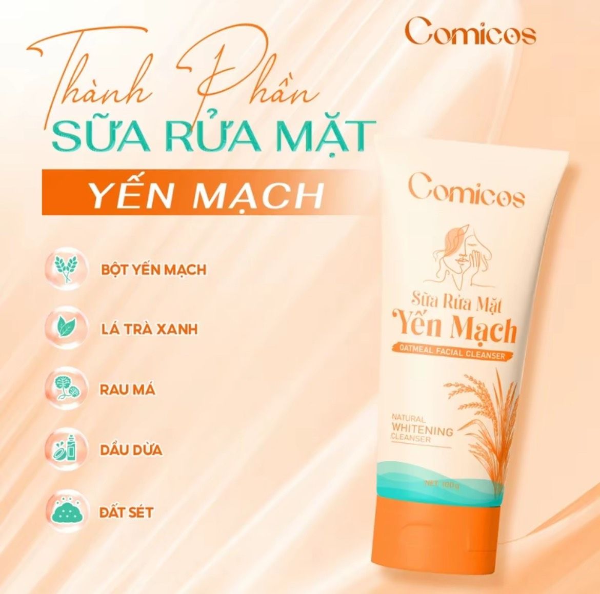  Comi - Sữa rửa mặt yến mạch 