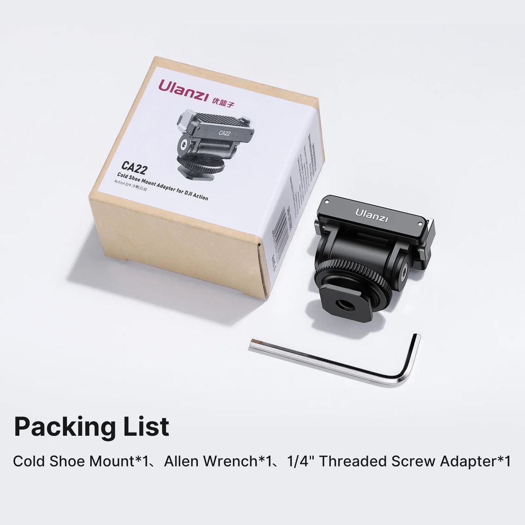 Ulanzi CA22 Cold Shoe Mount Adapter for DJI OSMO Action 4/3 & Pocket 3