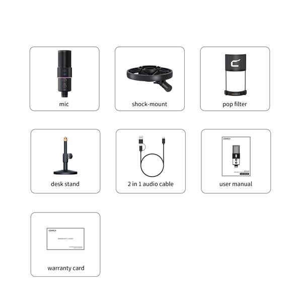 Comica STA-U2D || RGB Cardioid Condenser USB Microphone Kit