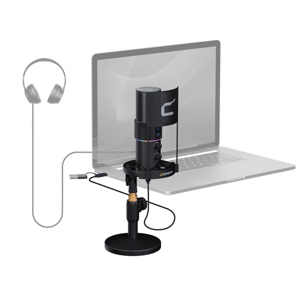 Comica STA-U2D || RGB Cardioid Condenser USB Microphone Kit