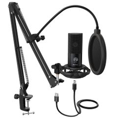 Fifine T669 Mic thu âm STreaming, Podcasting cho Máy Tính/ PC đi kèm thanh kẹp cạnh bàn