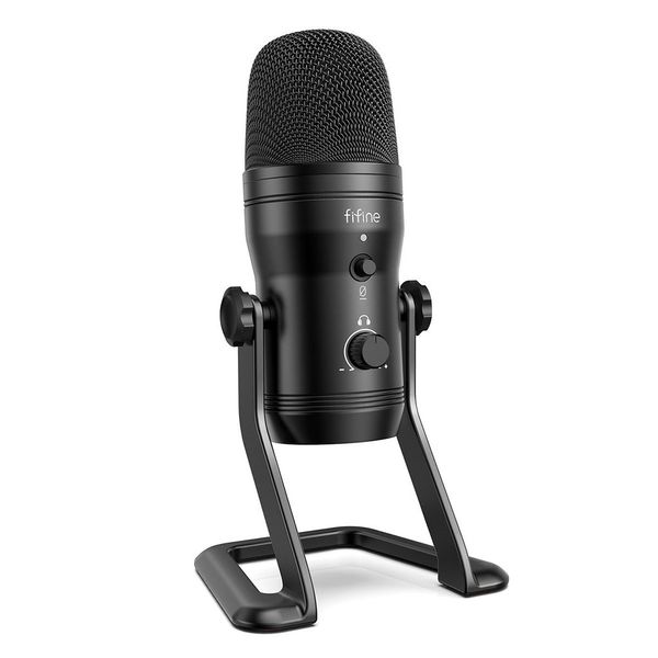 FIFINE K690 USB MIC WITH FOUR POLAR PATTERNS, GAIN DIALS, A LIVE MONITORING JACK & A MUTE BUTTON