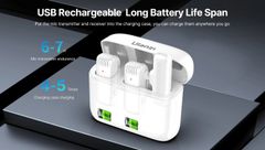 ULANZI J12 Series (Màu Trắng) - Mic thu âm không dây dành cho Điện thoại iOS cổng Lightning/ Android cổng Type-C