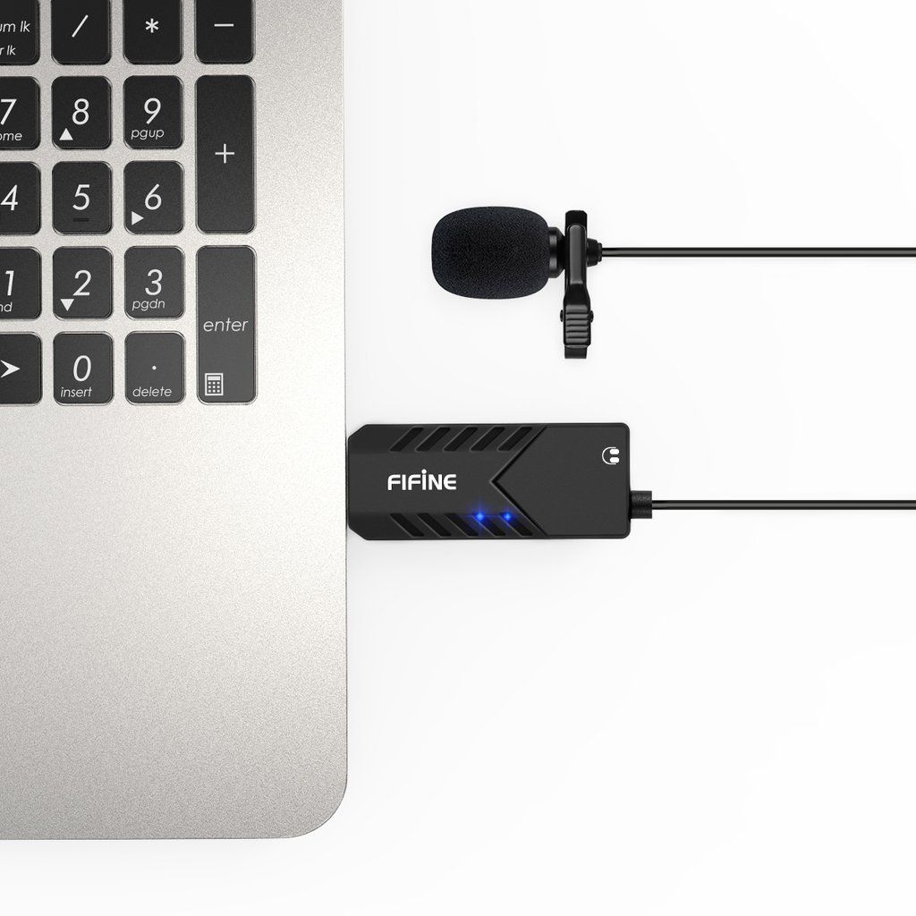 FIFINE K053 COMPUTER USB LAPEL MICROPHONE FOR SKYPE CALLS, CONFERENCING, DICTATING AND VOICE-OVER