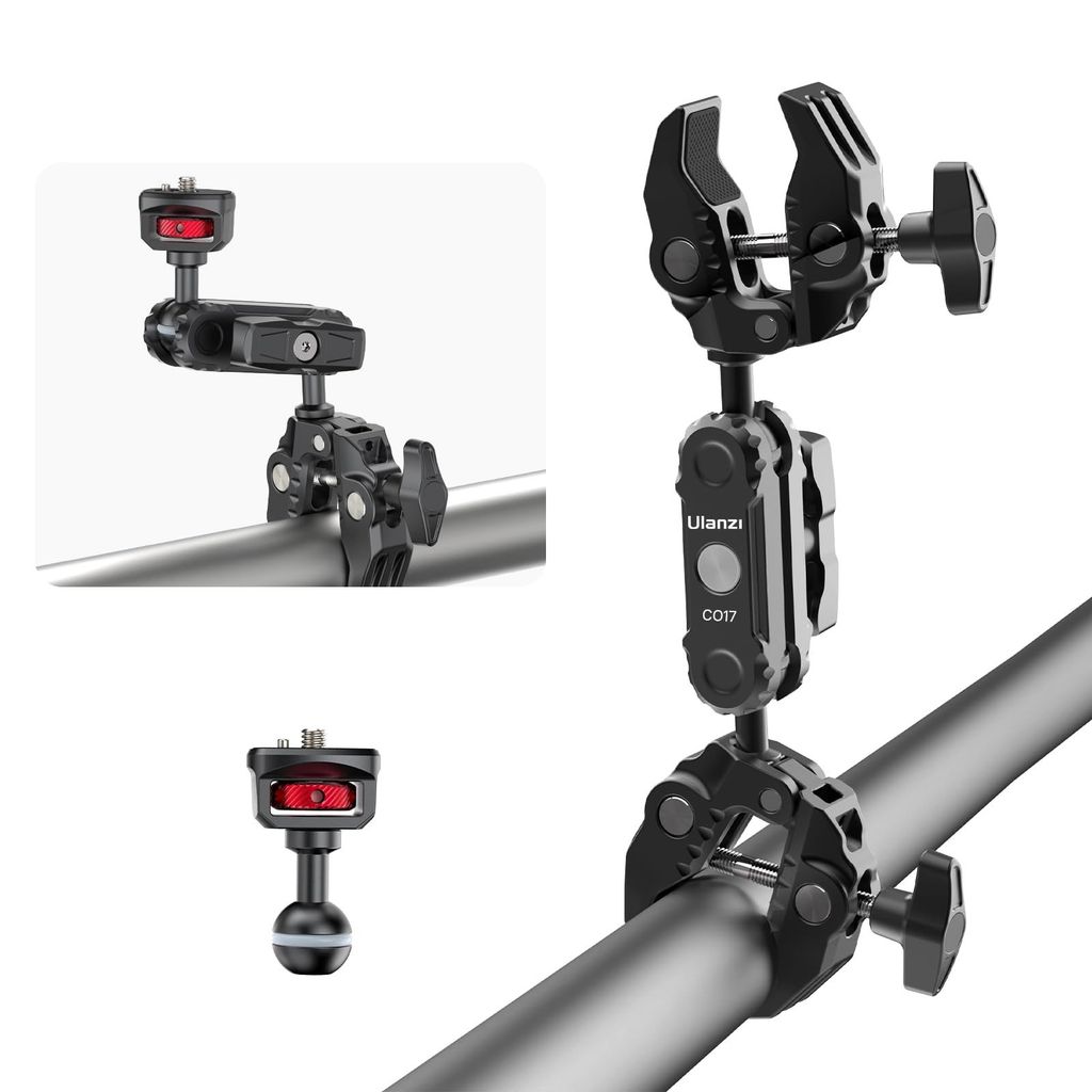ULANZI CO17 - Kẹp Đôi Kim Loại Đa Năng Xoay 360° Dành Cho Máy Ảnh