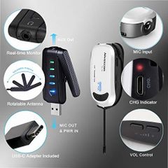 Micro không dây Alvoxcon UM310 USB Wireless Microphone for Teaching, Zoom Meeting