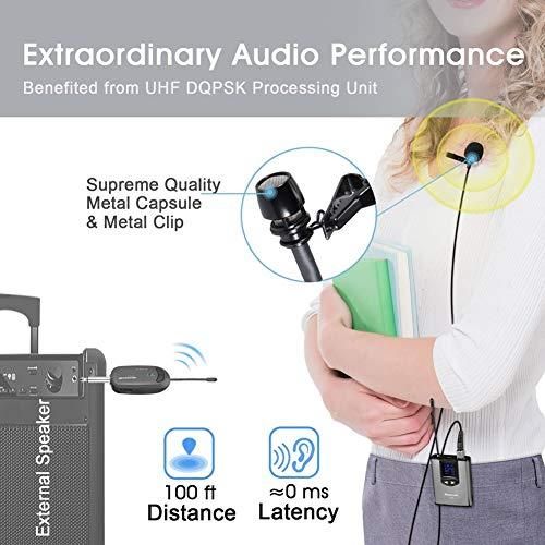 Micro không dây dành cho điện thoại và camera Alvoxcon TG220 Wireless Lapel Microphone for Phone & Camera