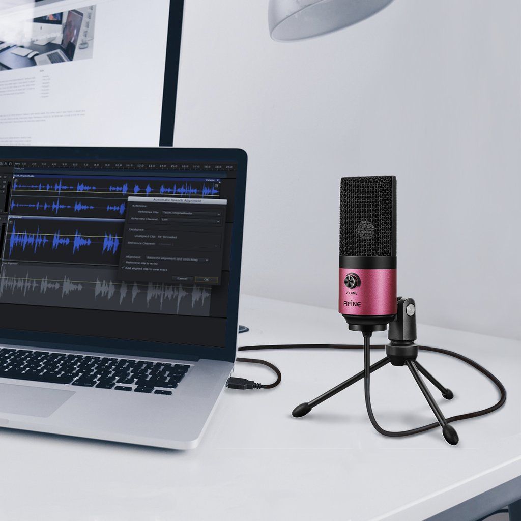 FIFINE K669 USB MICROPHONE WITH VOLUME DIAL FOR PODCASTING, RECORDING ON WINDOWS AND MAC