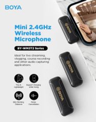 BOYA BY-WM3T2-U2 - Mic thu âm không dây 2.4GHz mini dành cho Android