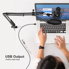 Fifine T669 Mic thu âm STreaming, Podcasting cho Máy Tính/ PC đi kèm thanh kẹp cạnh bàn