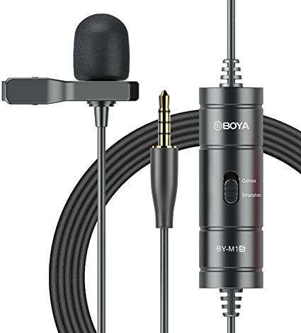 BOYA BY-M1S - Mic thu âm cài áo có dây cổng 3.5mm TRRS | Dành cho Điện thoại và Máy ảnh