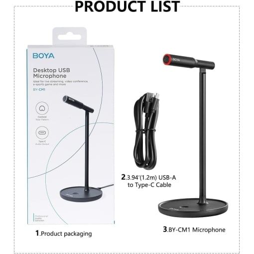 Boya BY-CM1 - Micro Cardioid Có Dây cổng USB Type C Cho Windows / Mac