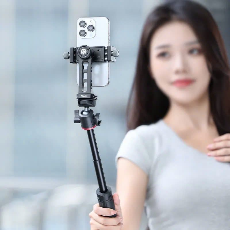 Ulanzi MA53 - Kẹp điện thoại hợp kim nhôm, ballhead xoay 360 độ