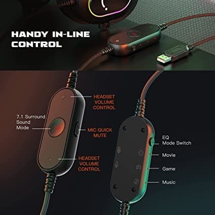 Fifine H6 - Tai nghe USB thiết kế kèm Micro tháo rời - đèn RGB đổi màu