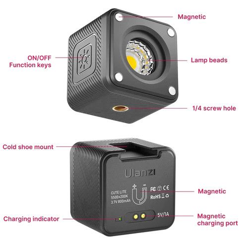 Ulanzi L2 - Đèn LED chống thấm nước Cute Lite