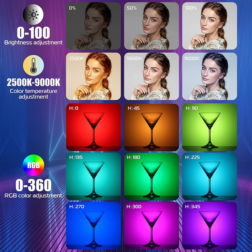 Đèn Led Vijim VL64 RGB đủ màu , xoay 360°