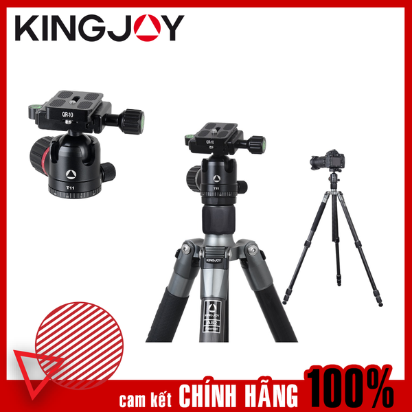 Gậy Nối Dài A82 Carbon Fiber Tripod with T11 Low Profile Ball Head – Chính Hãng KINGJOY