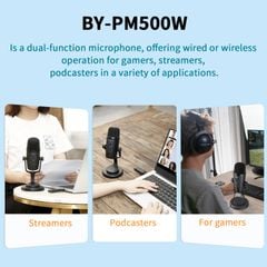 BOYA BY-PM500W - Mic thu âm không dây cho Điện thoại Android (Type-C) và Laptop (cổng USB)