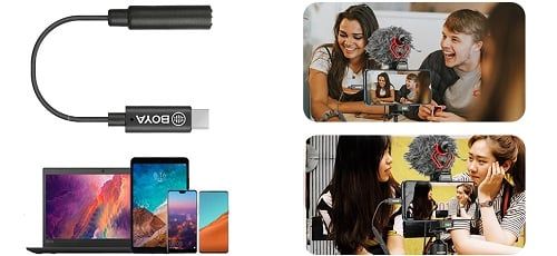 BOYA BY-K4 - Cáp chuyển đổi từ Female 3.5mm TRS sang Male Type-C