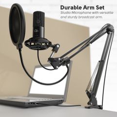 Fifine T669 Mic thu âm STreaming, Podcasting cho Máy Tính/ PC đi kèm thanh kẹp cạnh bàn