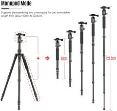 Chân Máy Ảnh G22 + G00 Portable Travel Camera Tripod Monopod with 360 Degree Ball Head – Chính Hãng KINGJOY (Aluminum)