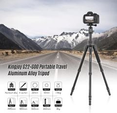 Chân Máy Ảnh G22 + G00 Portable Travel Camera Tripod Monopod with 360 Degree Ball Head – Chính Hãng KINGJOY (Aluminum)