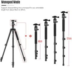 Chân Máy Ảnh G555+G0 Section Travel Tripod Detachable Monopod – Chính Hãng KINGJOY