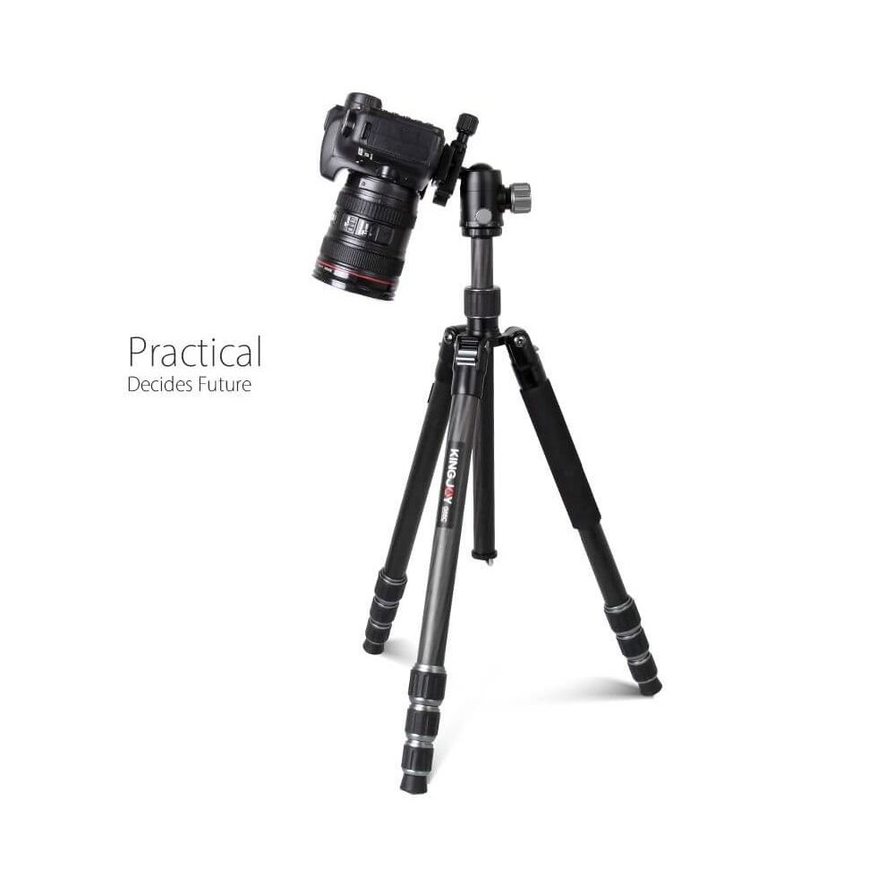 Chân Máy Ảnh G55C+G0Series 4-Section Foldable Carbon Fiber Lightweight Twist Lock Camera Photo Tripod – Chính Hãng KINGJOY