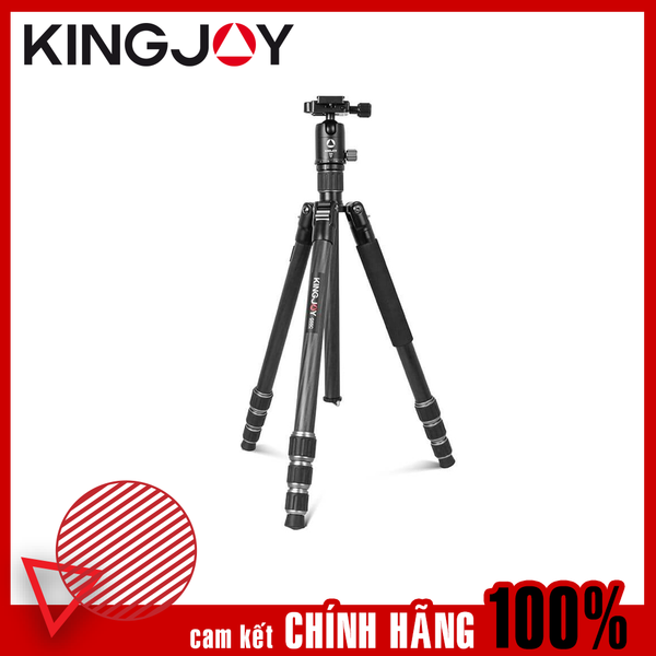 Chân Máy Ảnh G55C+G0Series 4-Section Foldable Carbon Fiber Lightweight Twist Lock Camera Photo Tripod – Chính Hãng KINGJOY