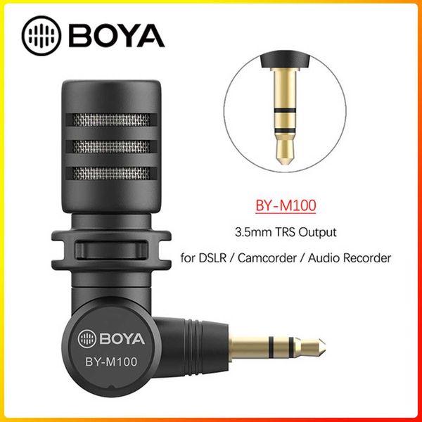 BOYA BY-M100 Mic thu âm Plug-in dành cho điện thoại, máy ảnh, máy tính