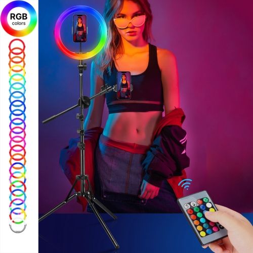 ULANZI VIJIM K15 RGB (3200K-6500K) - Bộ đèn LED đổi màu, kèm Remote + chân tripod + giá đỡ điện thoại