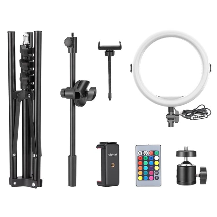 ULANZI VIJIM K15 RGB (3200K-6500K) - Bộ đèn LED đổi màu, kèm Remote + chân tripod + giá đỡ điện thoại