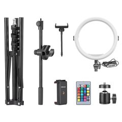 ULANZI VIJIM K15 RGB (3200K-6500K) - Bộ đèn LED đổi màu, kèm Remote + chân tripod + giá đỡ điện thoại