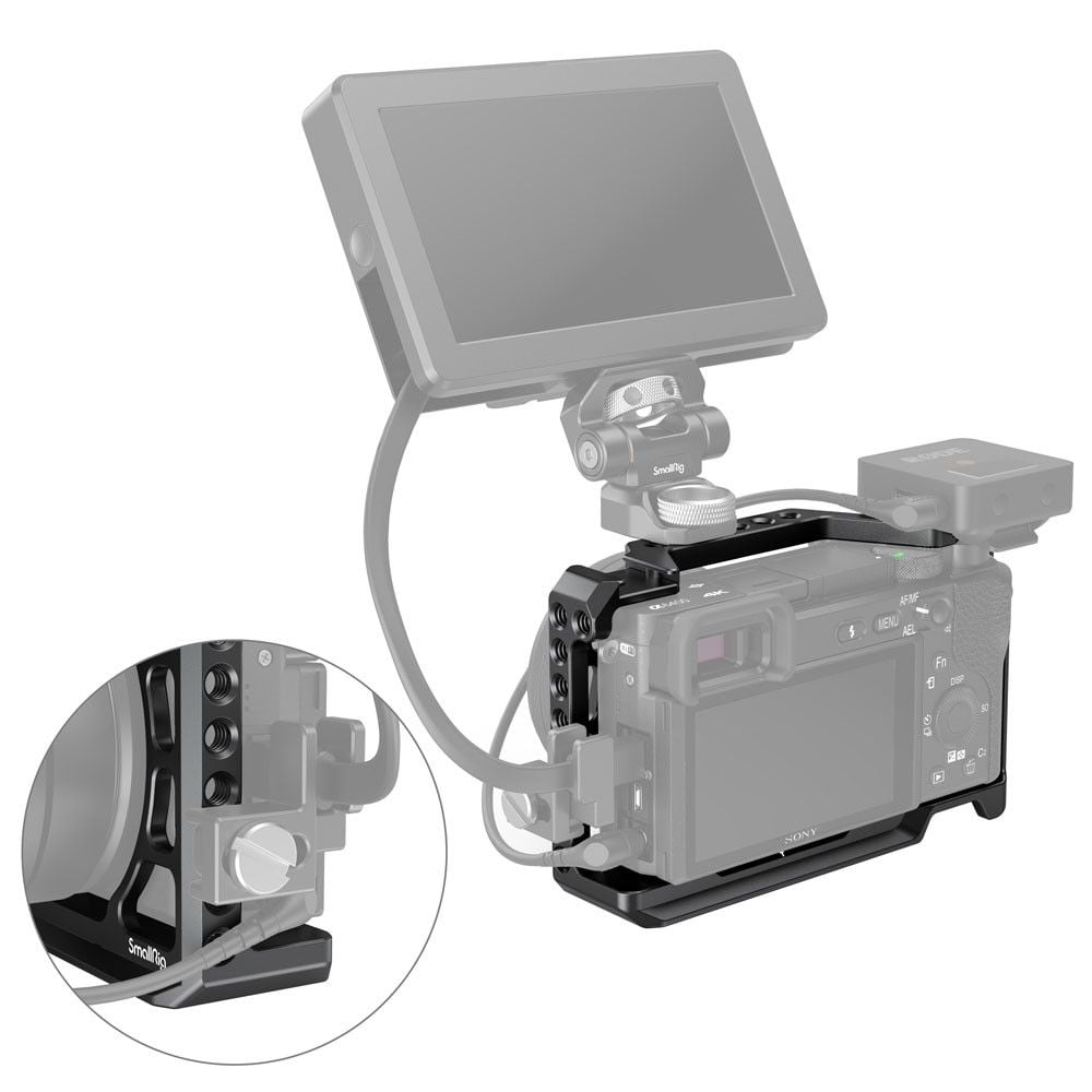 Khung và Báng tay cầm Silicone cho Máy ảnh Sony A6400/A6300/A6100 – SmallRig 3164 (NRSAB4)