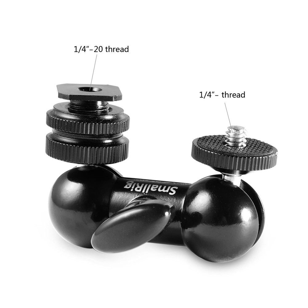 SmallRig 1135 - Double Ball Heads with Cold Shoe and Thumb Screw (NRUN1)