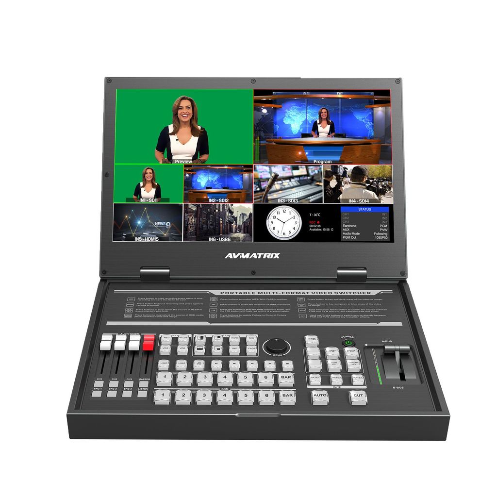 PVS0615U - Portable 6CH SDI/HDMI Multi-format Streaming Switcher