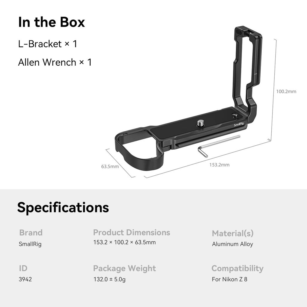 SmallRig L-Bracket for Nikon Z 8 3942