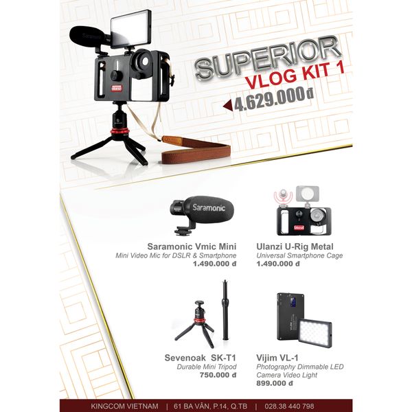 Superior VLOG KIT 1 – Độ Camera cho Smartphone – Combo phụ kiện quay Vlog cho Điện Thoại bạn chắc chắn phải có