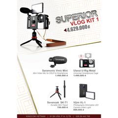Superior VLOG KIT 1 – Độ Camera cho Smartphone – Combo phụ kiện quay Vlog cho Điện Thoại bạn chắc chắn phải có