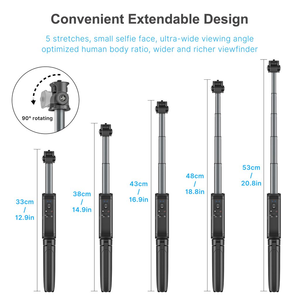 ULANZI MT-40 – Chân Tripod với điều khiển Bluetooth không dây có thể tháo rời, Ballhead xoay 90°